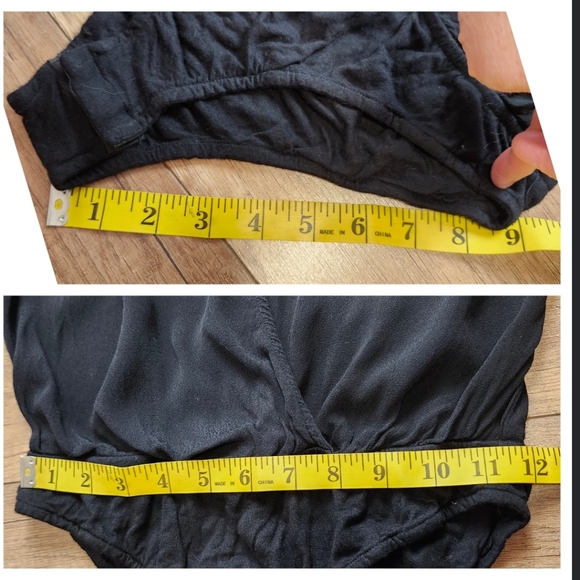 Lovers + Friends Women's Vision Long Sleeve Faux Wrap Bodysuit Black flowy S - Picture 14 of 16